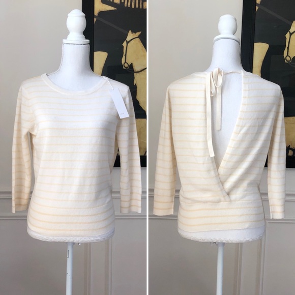 Vince Sweaters - Vince Cashmere Open Back Tie Sweater Stripe NWT S